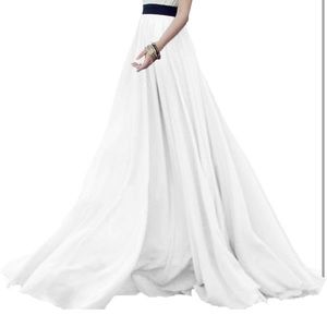 White maxi skirt with black band